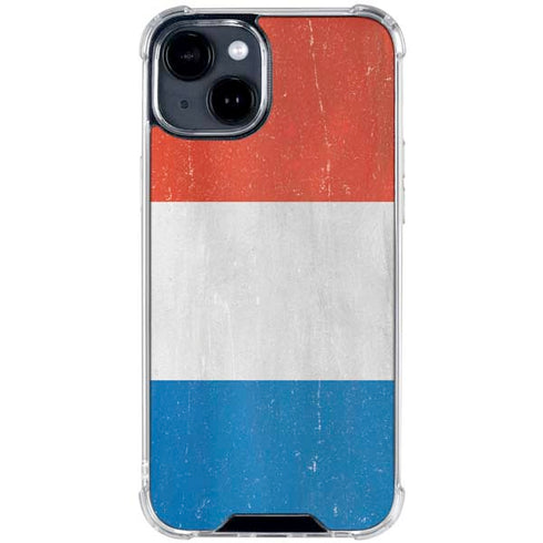 Netherlands Flag Distressed iPhone 15 Clear Case